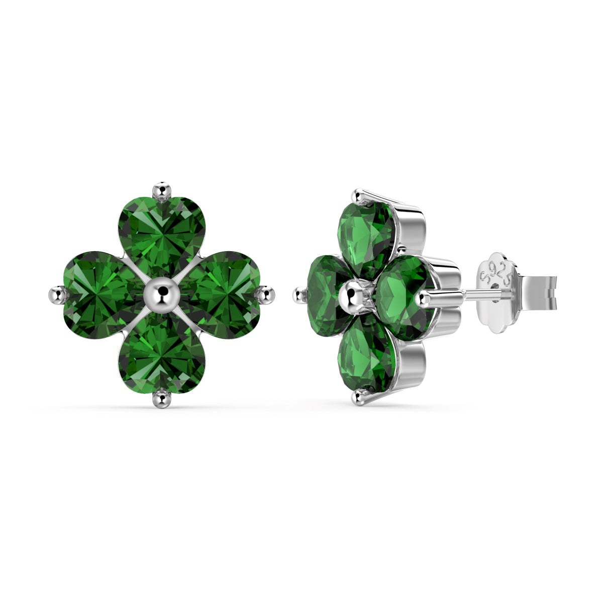 [Lumi Jewellery]Four-Leaf Clover Ball Earrings