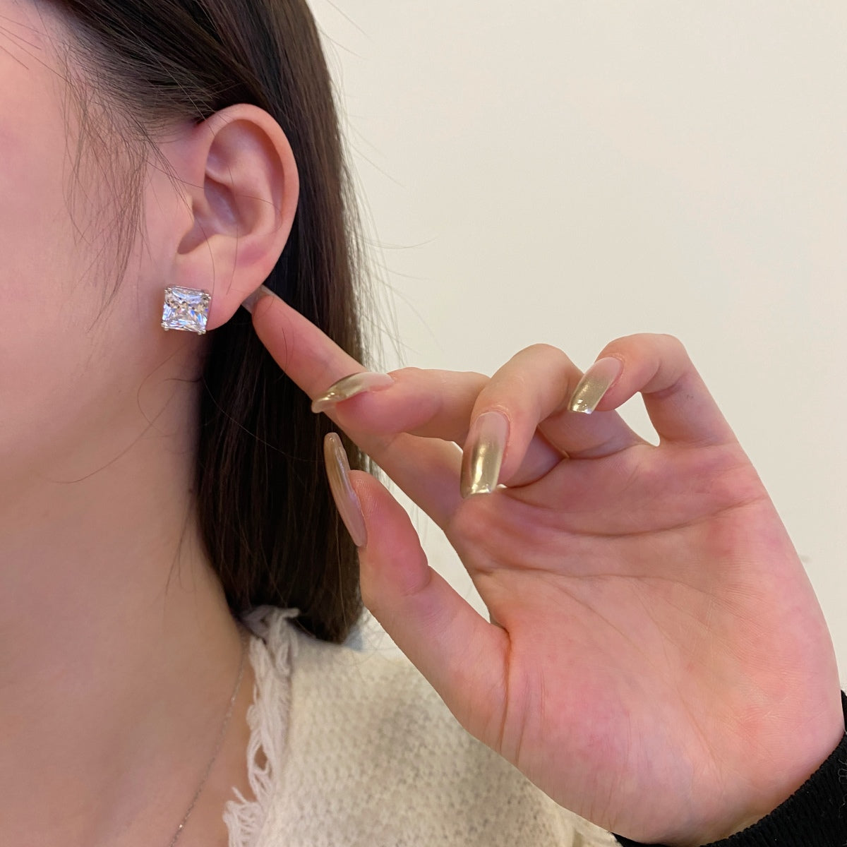 [Lumi Jewellery]Delicate Square Shape Earrings