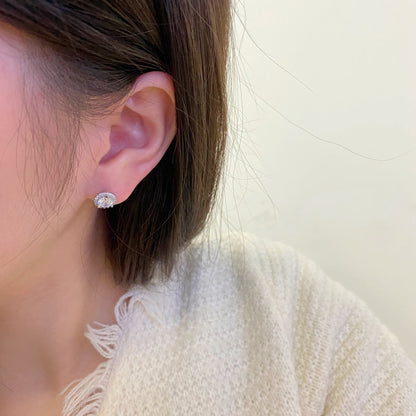 [Lumi Jewellery]Classic Princess Round Shape Earrings