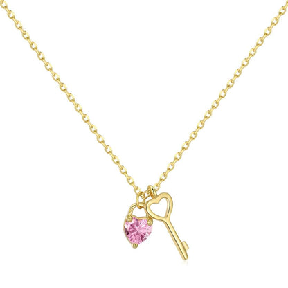 [Lumi Jewellery]Unique Heart Shape Key Pendent Necklace
