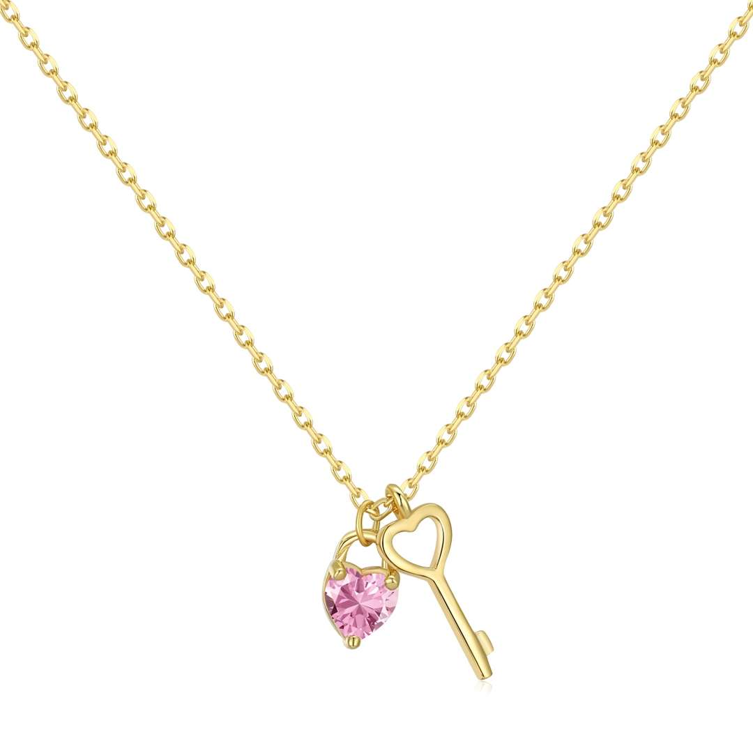 [Lumi Jewellery]Unique Heart Shape Key Pendent Necklace