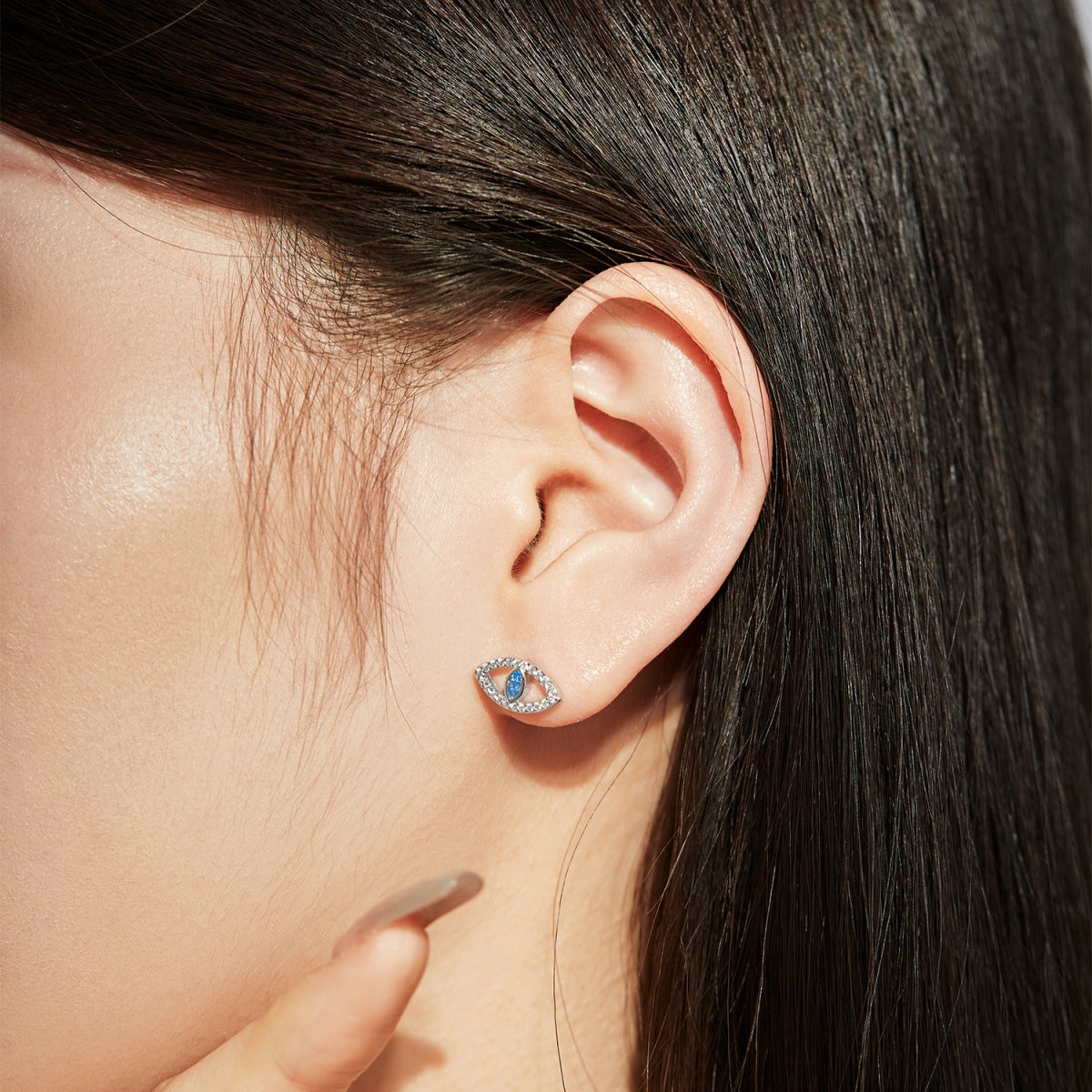 [Lumi Jewellery]Blue Devil Eyes Hollow Stud Earrings