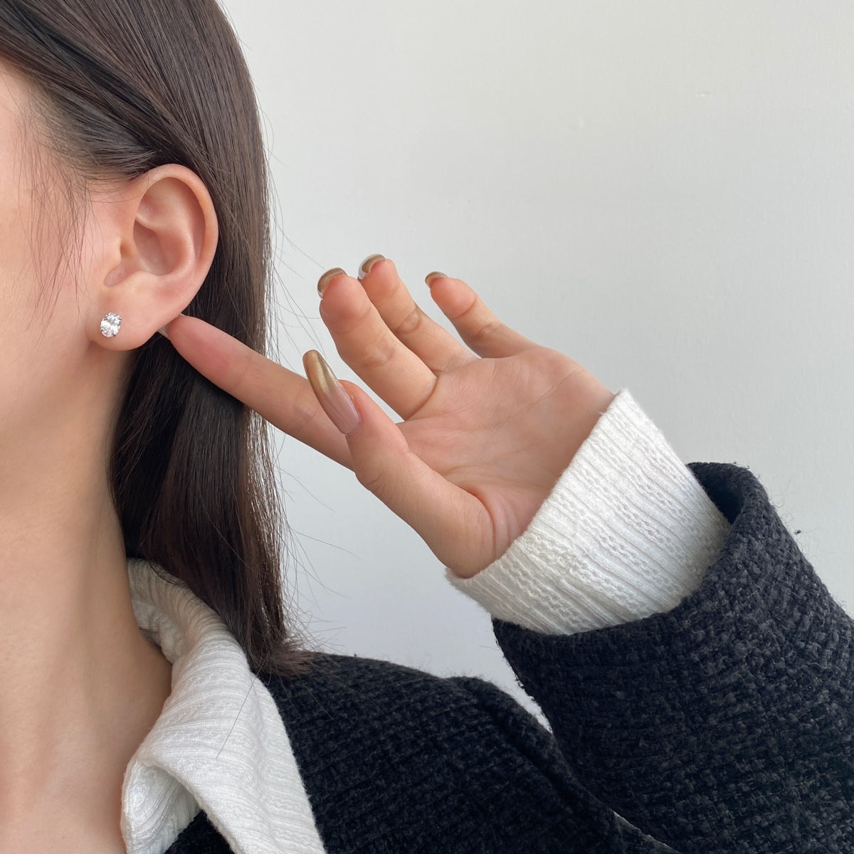 [Lumi Jewellery]Oval Classic Dignified Elegant Earrings