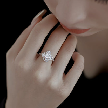 [Lumi Jewellery]Luxurious Eternity Flower Shape Banquet Ring