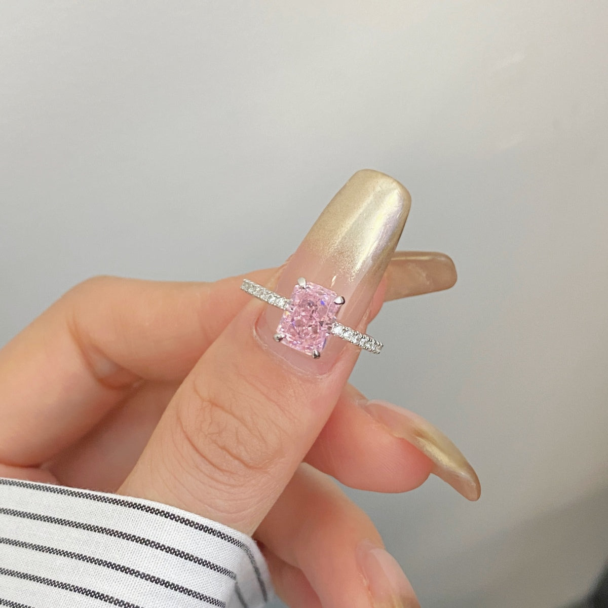 [Lumi Jewellery]2.0 Carat Dazzling Sparkling Radiant Cut Party Ring