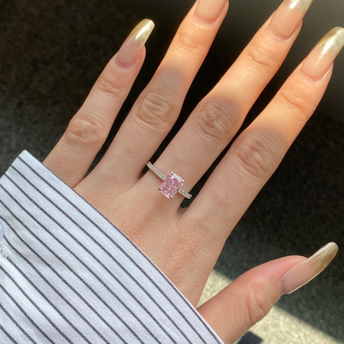 [Lumi Jewellery]2.0 Carat Dazzling Sparkling Radiant Cut Party Ring