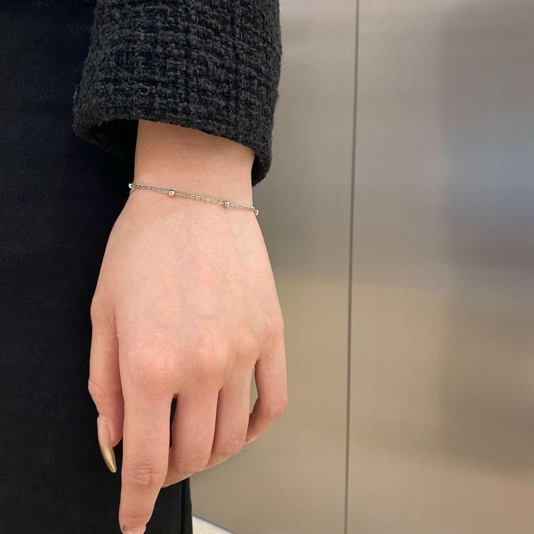 [Lumi Jewellery]Delicate Bead Double Layer Bracelet