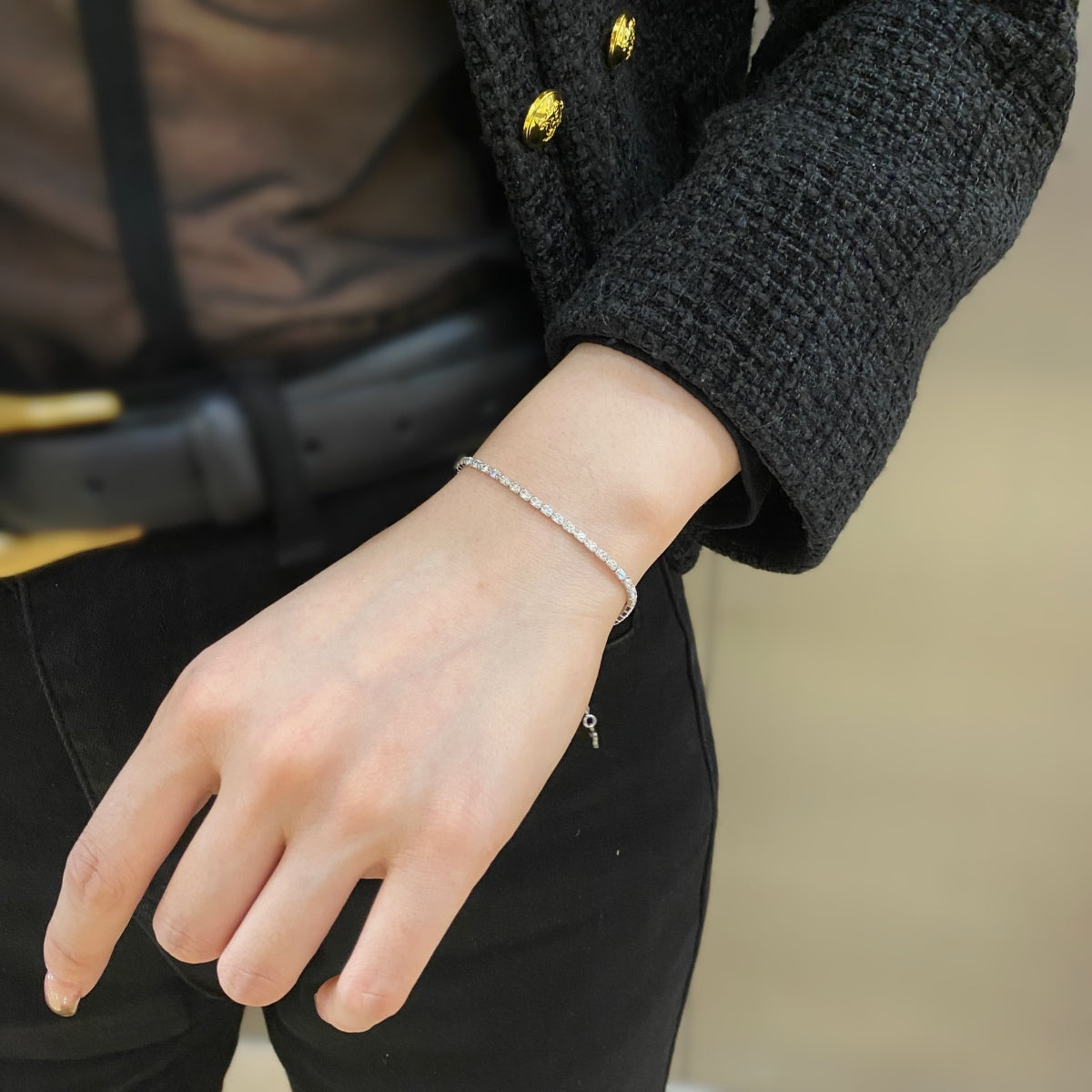 [Lumi Jewellery]Elegant Emerald Cut Daily Bracelet