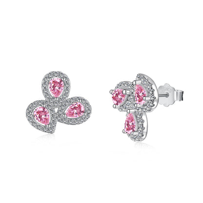 [Lumi Jewellery]Ornate Flower Shape Pear Cut Lover Earrings