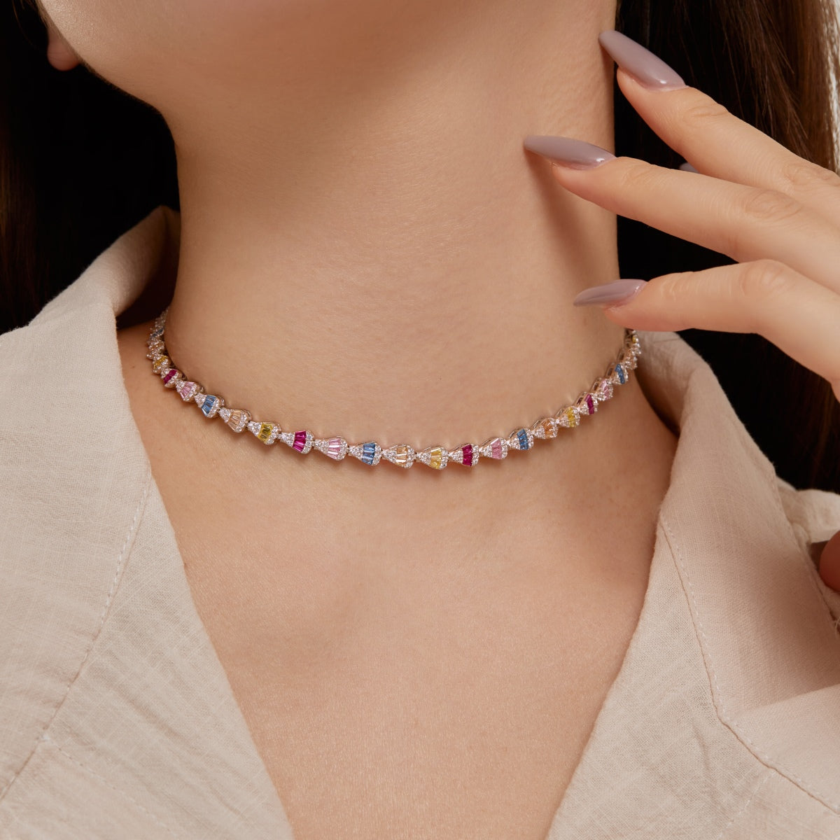 [Lumi Jewellery]Radiant Colorful Rainbow Necklace