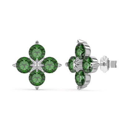[Lumi Jewellery]Four-Leaf Clover Eight-Pointed Star Earrings