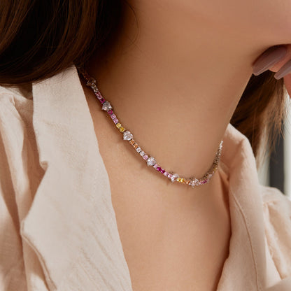 [Lumi Jewellery]Delicate Colorful Rainbow Tennis Chain