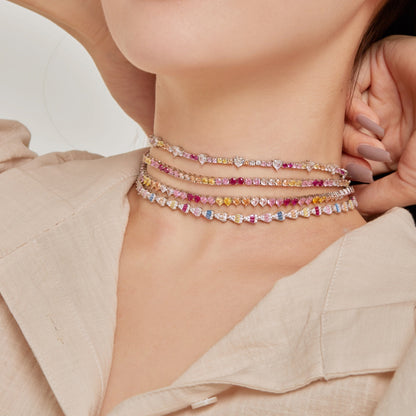 [Lumi Jewellery]Delicate Colorful Rainbow Tennis Chain