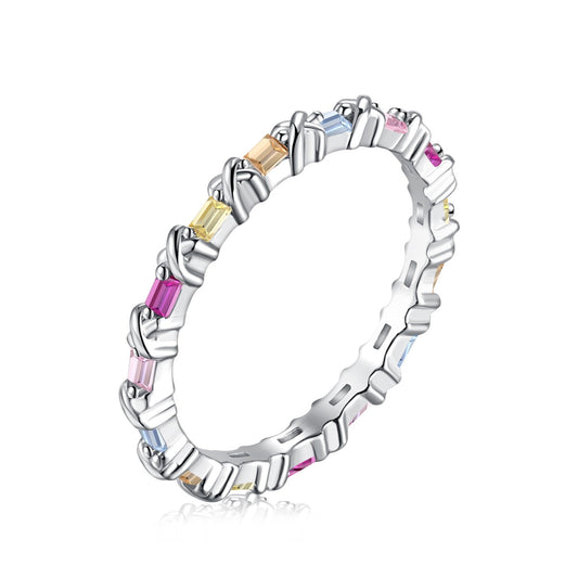 [Lumi Jewellery]Charming Colorful Round Cut Daily Ring