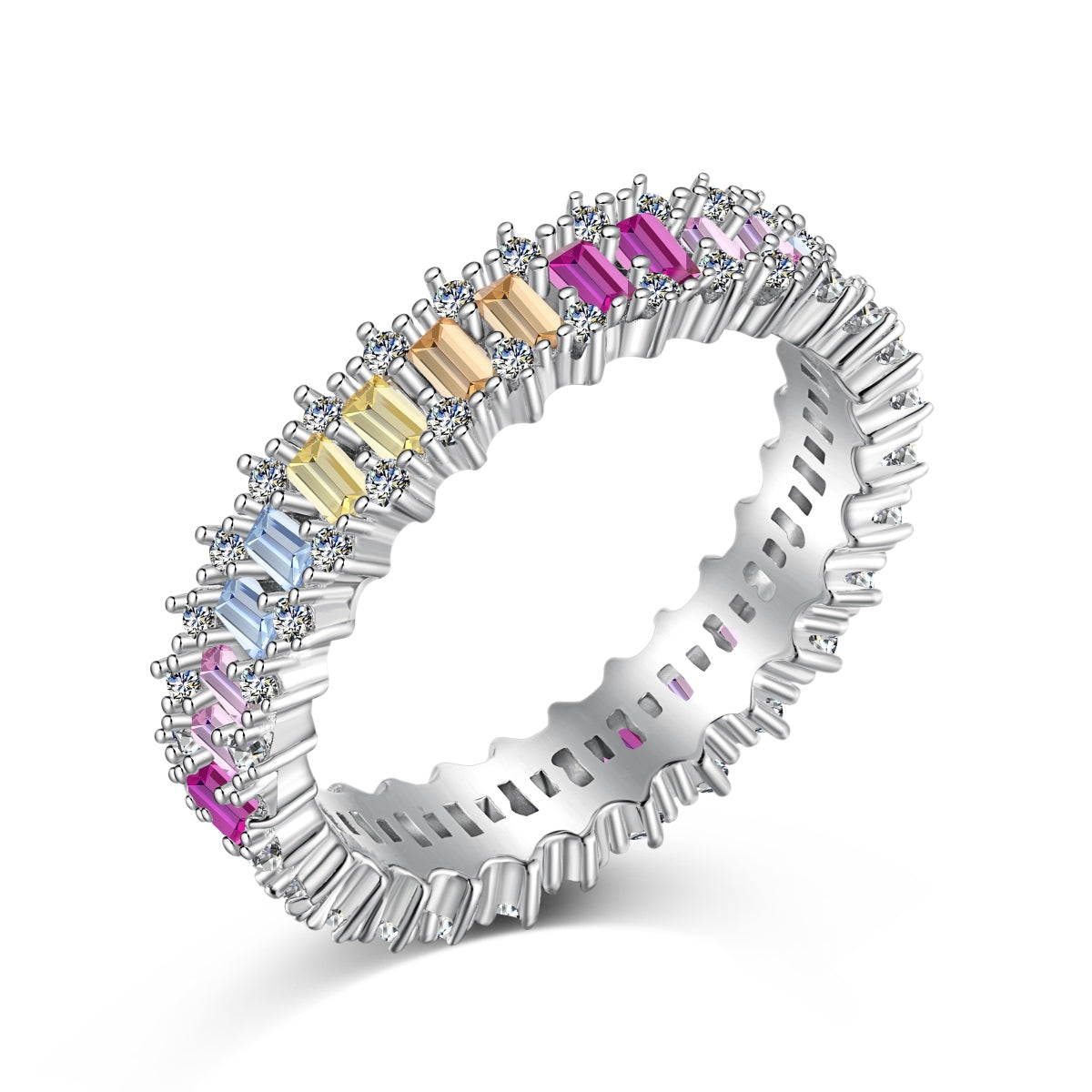 [Lumi Jewellery]Splashy Ornate Emerald Cut Cocktail Ring