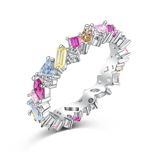 [Lumi Jewellery]Dazzling Polychromatic Multi cut Daily Ring