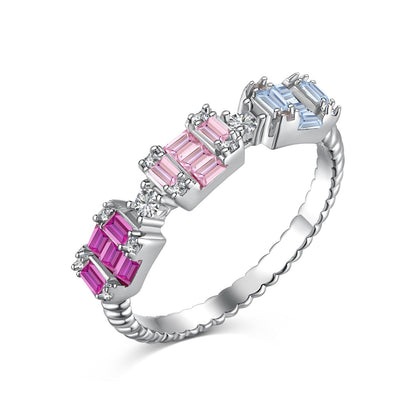 [Lumi Jewellery]Unique Colorful Emerald Cut Party Ring