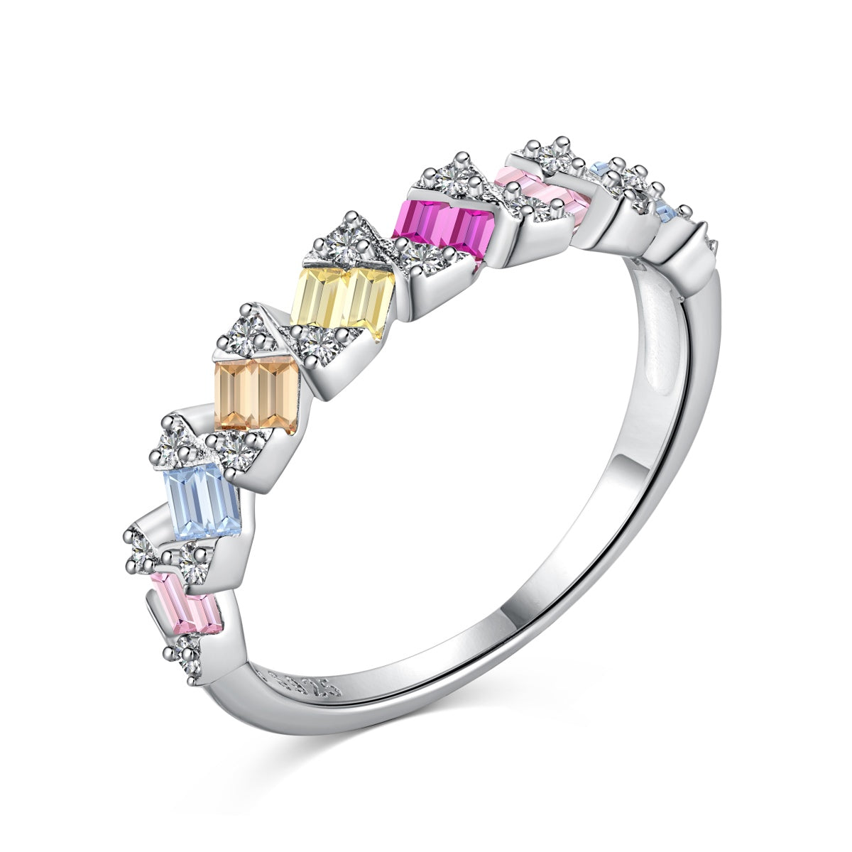 [Lumi Jewellery]Delicate Vibrant Emerald Cut Daily Ring