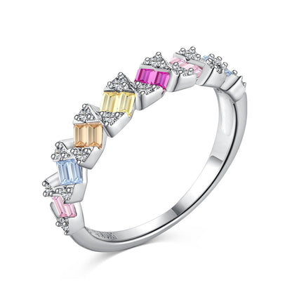 [Lumi Jewellery]Delicate Vibrant Emerald Cut Daily Ring
