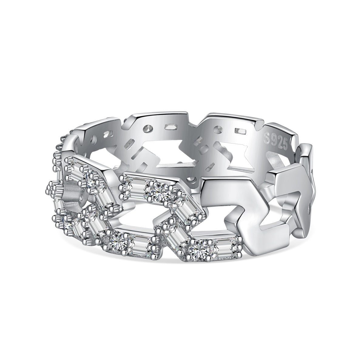 [Lumi Jewellery]Sparkling Vibrant Emerald Cut Daily Ring