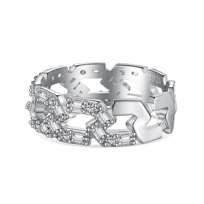 [Lumi Jewellery]Sparkling Vibrant Emerald Cut Daily Ring