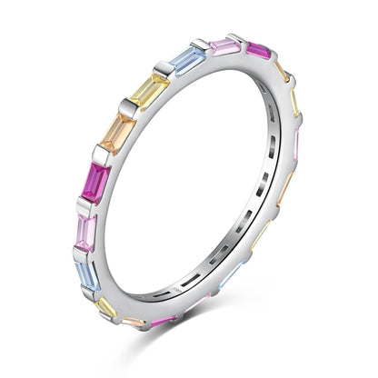 [Lumi Jewellery]Exquisite Multicolored Emerald Cut Daily Ring