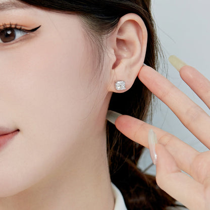 [Lumi Jewellery]1.0 Carat Radiant Princess Cut Wedding Earrings