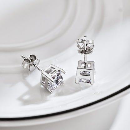 [Lumi Jewellery]1.0 Carat Radiant Princess Cut Wedding Earrings