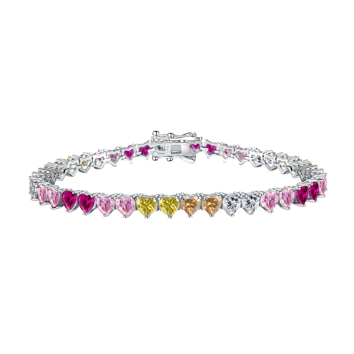 [Lumi Jewellery]Luxurious Colorful Romantic Heart Shape Lover Bracelet