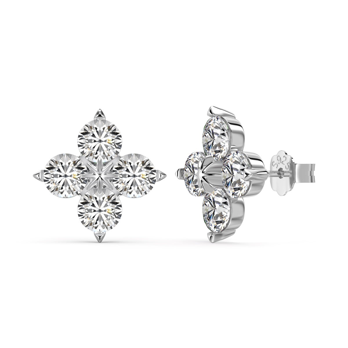 [Lumi Jewellery]Four-Leaf Clover Eight-Pointed Star Earrings