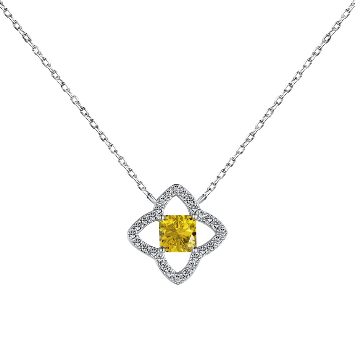 [Lumi Jewellery]Exquisite Flower Shape Princess Cut Necklace