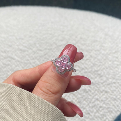 [Lumi Jewellery]Luxurious Eternity Flower Shape Banquet Ring
