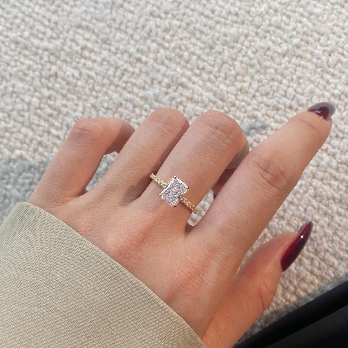 [Lumi Jewellery]2.0 Carat Dazzling Sparkling Radiant Cut Party Ring