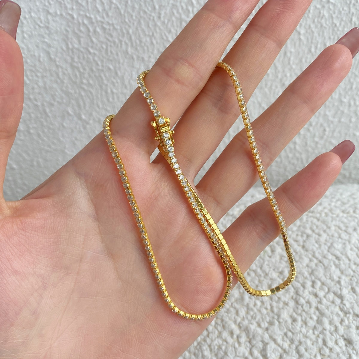 [Lumi Jewellery]Delicate Round Shape Tennis Necklace