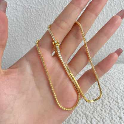 [Lumi Jewellery]Delicate Round Shape Tennis Necklace