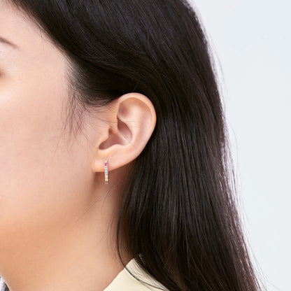 [Lumi Jewellery]Radiant Colorful Round Cut Earrings