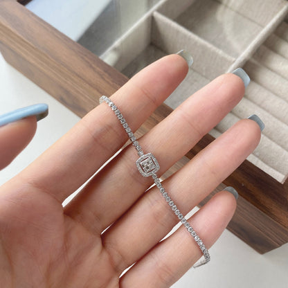 [Lumi Jewellery]Luxurious Dazzling Square Shape Banquet Bracelet