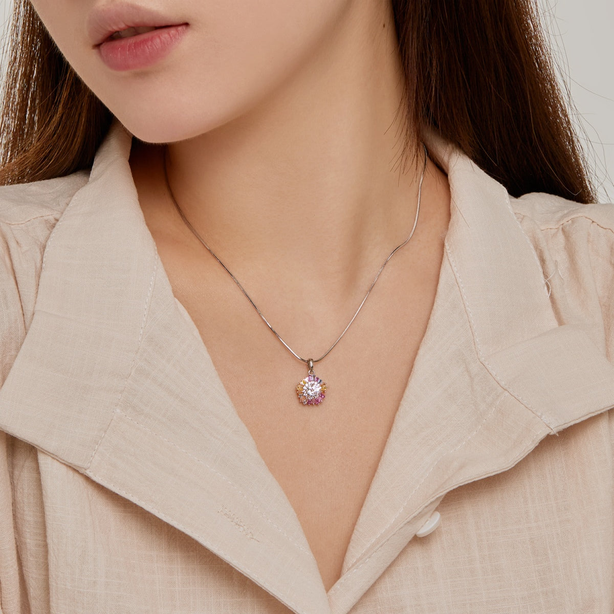 [Lumi Jewellery]Charming Flower Colorful Necklace
