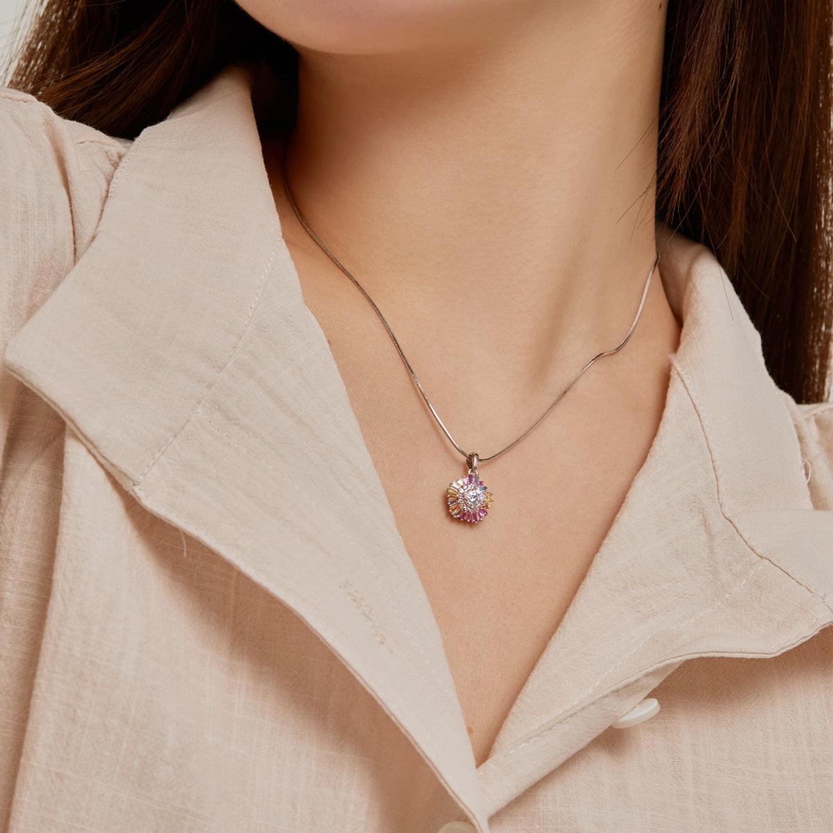 [Lumi Jewellery]Charming Flower Colorful Necklace