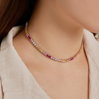 [Lumi Jewellery]Delicate Colorful Tennis Necklace