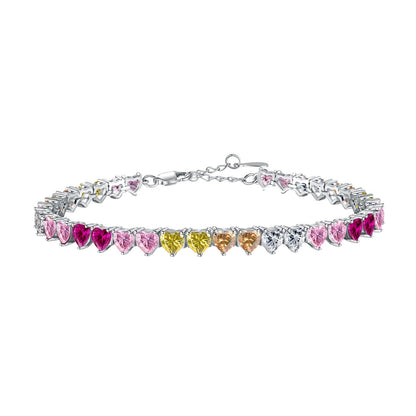 [Lumi Jewellery]Luxurious Colorful Romantic Heart Shape Lover Bracelet