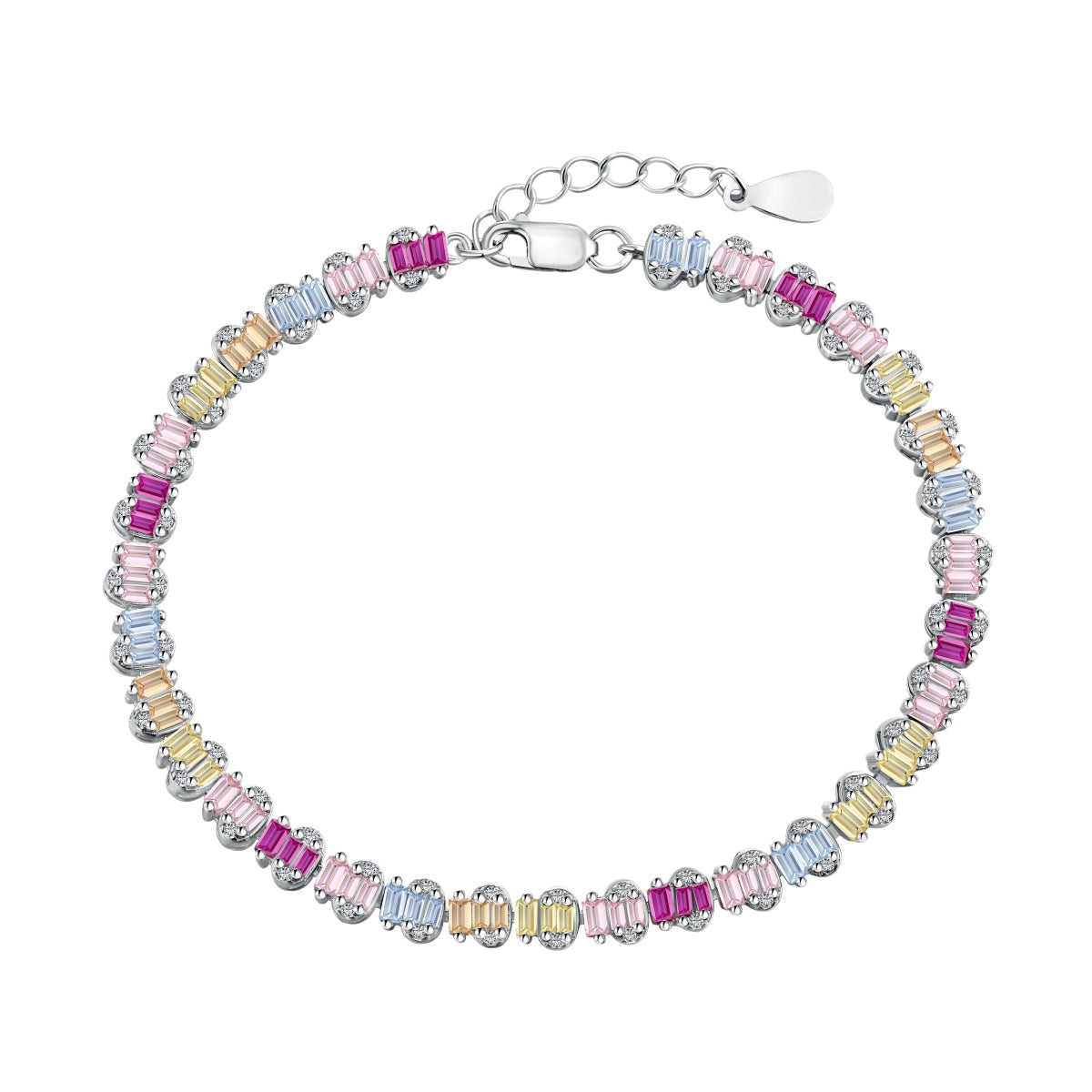 [Lumi Jewellery]Delicate Colorful Emerald Cut Party Bracelet