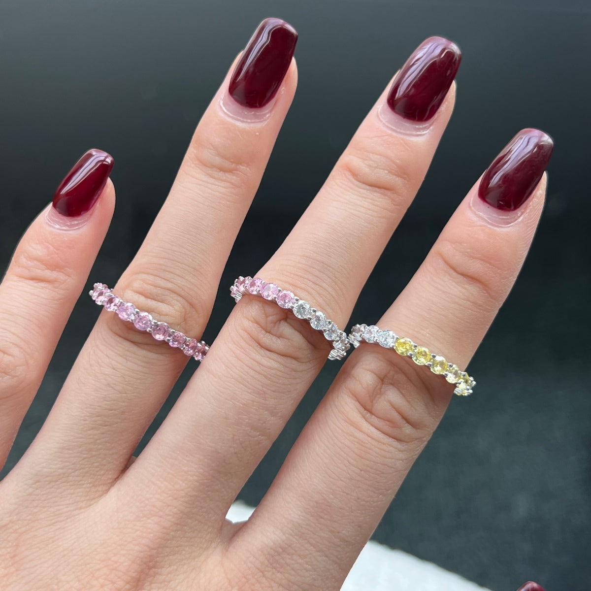 [Lumi Jewellery]Sparkling Round Cut Tennis Ring