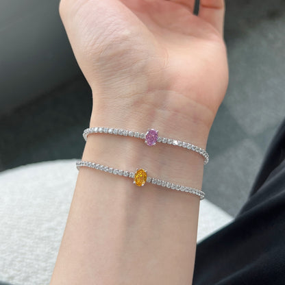 [Lumi Jewellery]0.75 Carat Exquisite Oval Cut Daily Bracelet