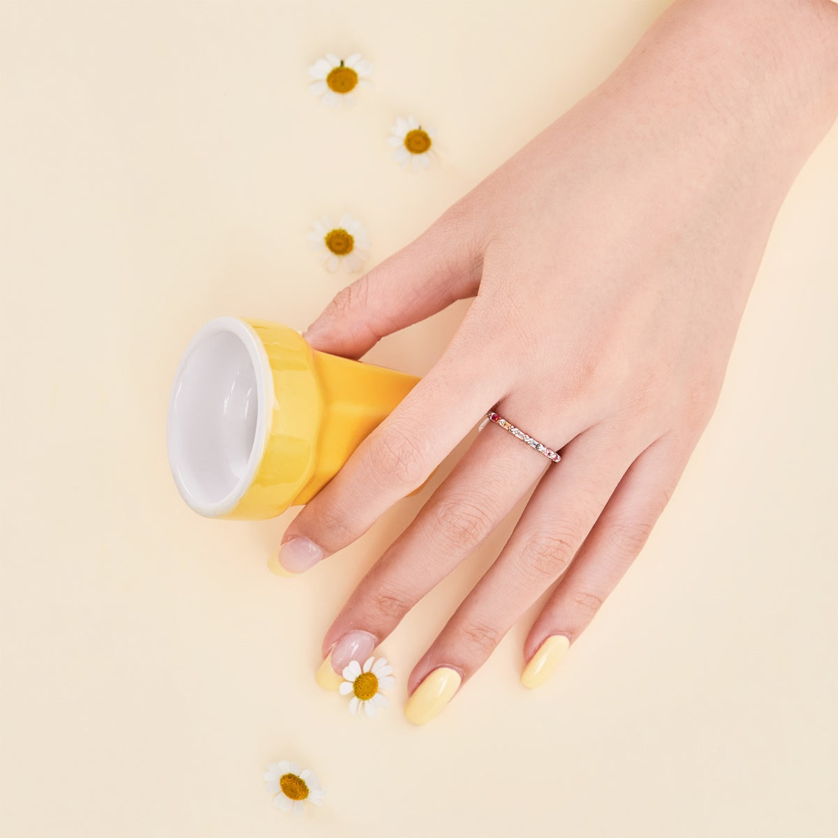 [Lumi Jewellery]Charming Colorful Round Cut Daily Ring