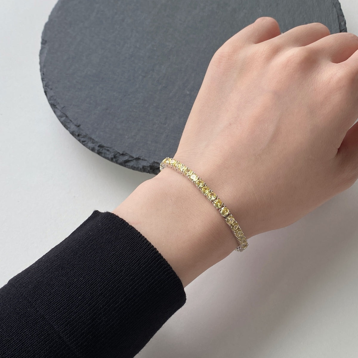 [Lumi Jewellery]Ornate Dazzling Round Cut Tennis Bracelet