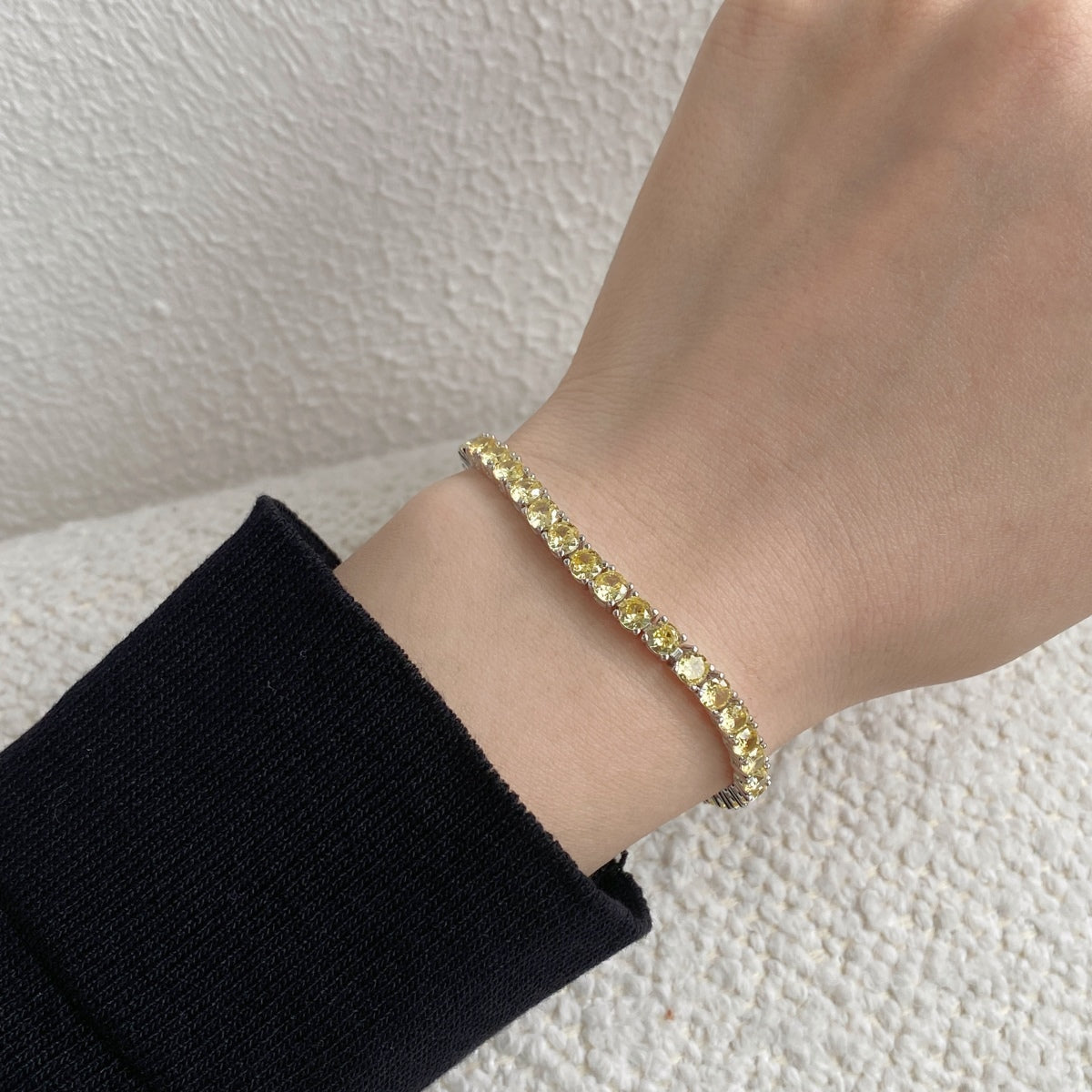 [Lumi Jewellery]Ornate Dazzling Round Cut Tennis Bracelet