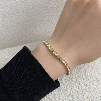 [Lumi Jewellery]Ornate Dazzling Round Cut Tennis Bracelet