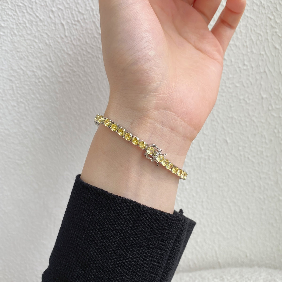 [Lumi Jewellery]Ornate Dazzling Round Cut Tennis Bracelet