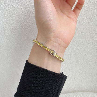 [Lumi Jewellery]Ornate Dazzling Round Cut Tennis Bracelet